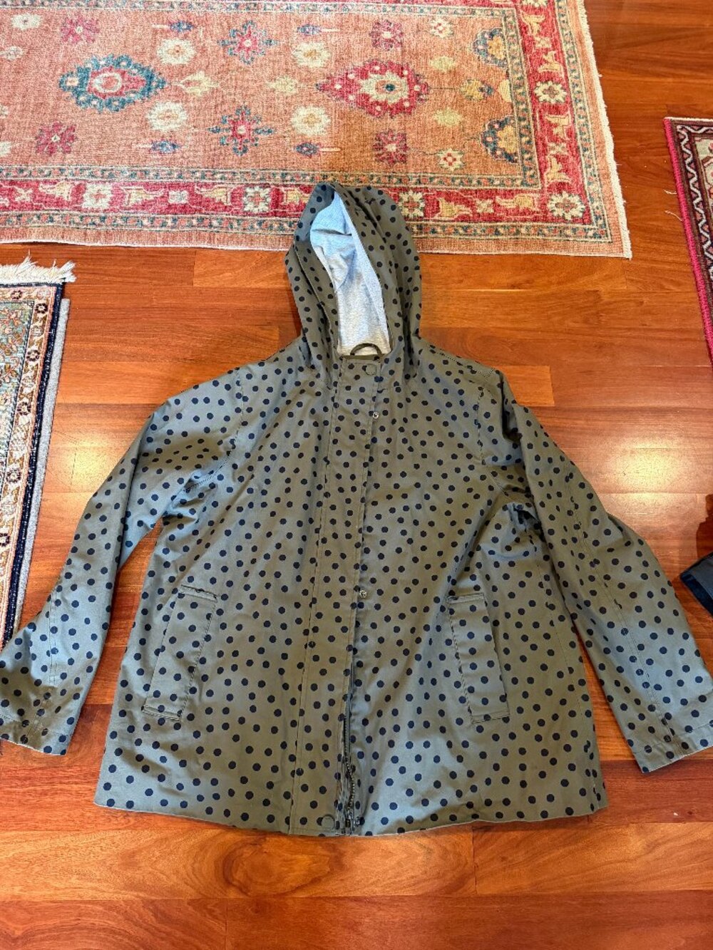 Boden Rain Jacket - Green w/ Black Dots - W14